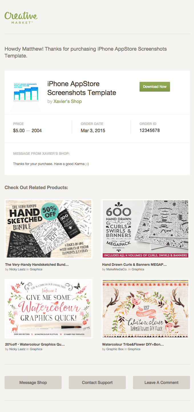 توصيات منتجات Creative Market